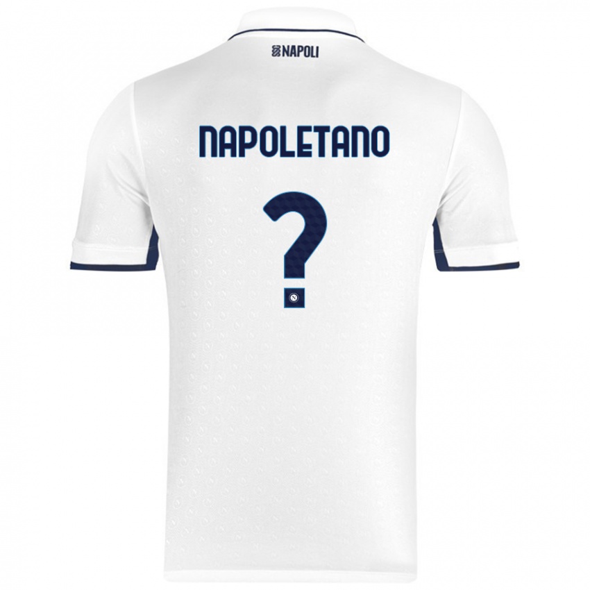 Niño Camiseta Jordan Napoletano #0 Blanco Azul Real 2ª Equipación 2024/25 La Camisa