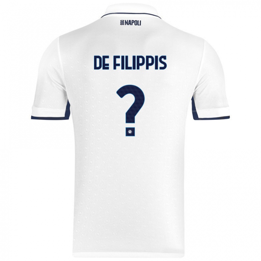 Niño Camiseta Antonio De Filippis #0 Blanco Azul Real 2ª Equipación 2024/25 La Camisa