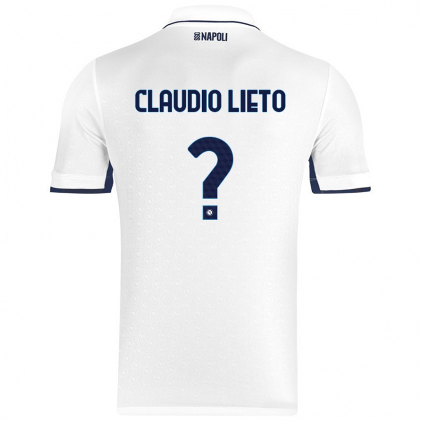 Niño Camiseta Claudio Lieto #0 Blanco Azul Real 2ª Equipación 2024/25 La Camisa