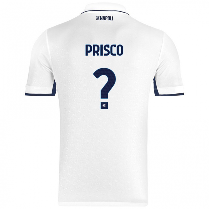 Niño Camiseta Vincenzo Prisco #0 Blanco Azul Real 2ª Equipación 2024/25 La Camisa