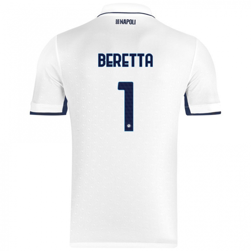 Niño Camiseta Beatrice Beretta #1 Blanco Azul Real 2ª Equipación 2024/25 La Camisa