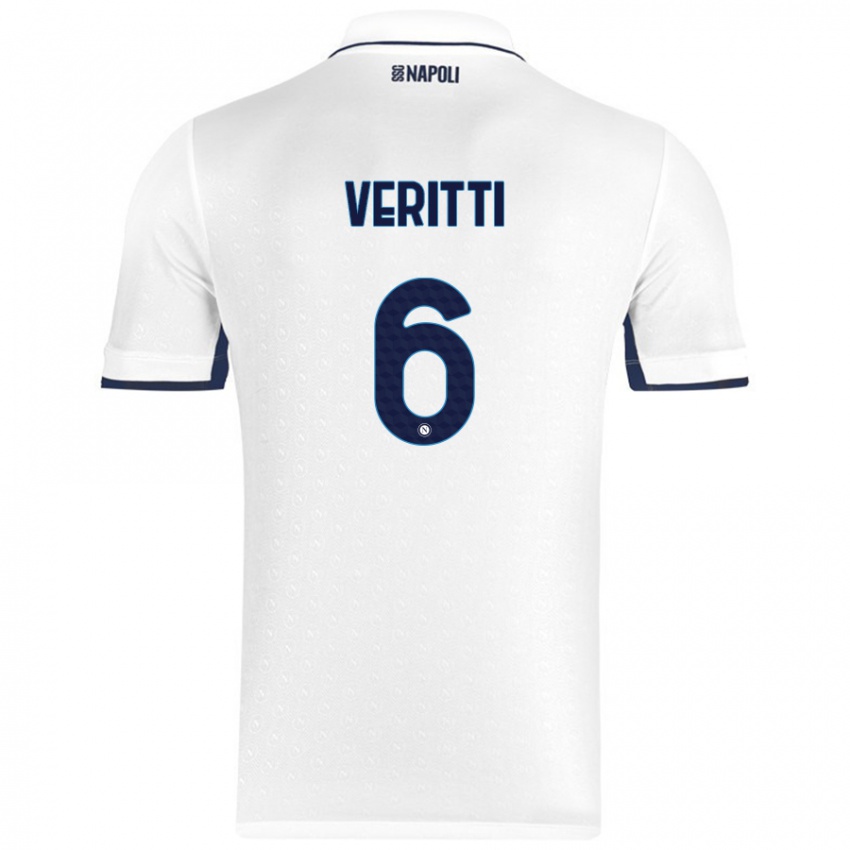 Niño Camiseta Federica Veritti #6 Blanco Azul Real 2ª Equipación 2024/25 La Camisa