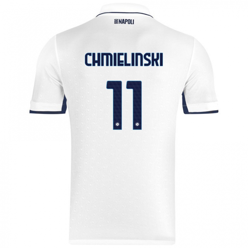 Niño Camiseta Gina Chmielinski #11 Blanco Azul Real 2ª Equipación 2024/25 La Camisa