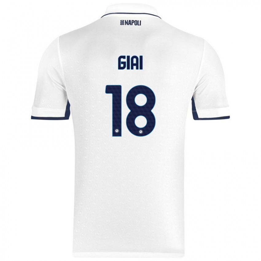 Niño Camiseta Alice Giai #18 Blanco Azul Real 2ª Equipación 2024/25 La Camisa