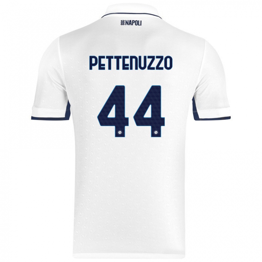 Niño Camiseta Tecla Pettenuzzo #44 Blanco Azul Real 2ª Equipación 2024/25 La Camisa