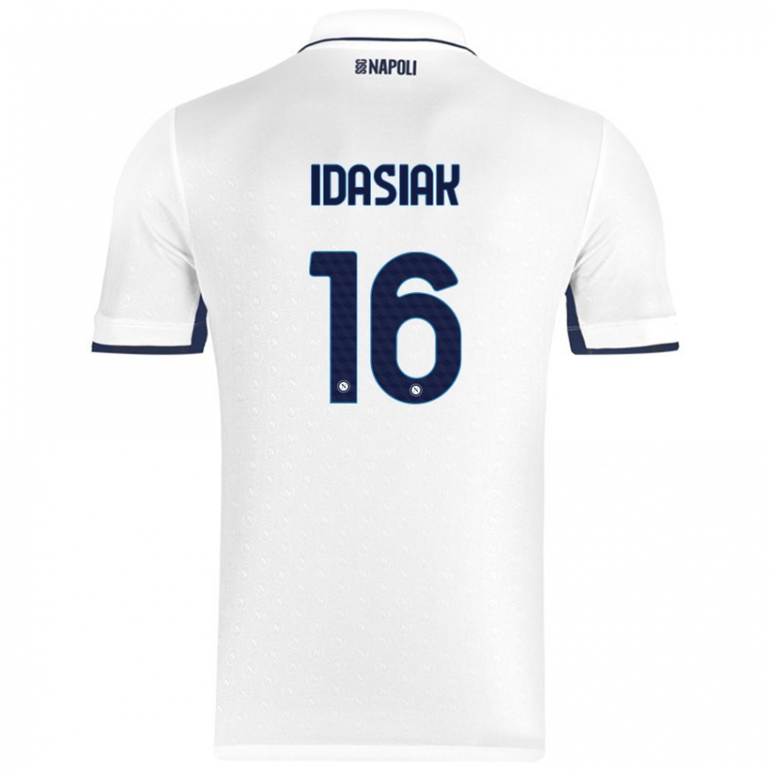 Niño Camiseta Hubert Idasiak #16 Blanco Azul Real 2ª Equipación 2024/25 La Camisa