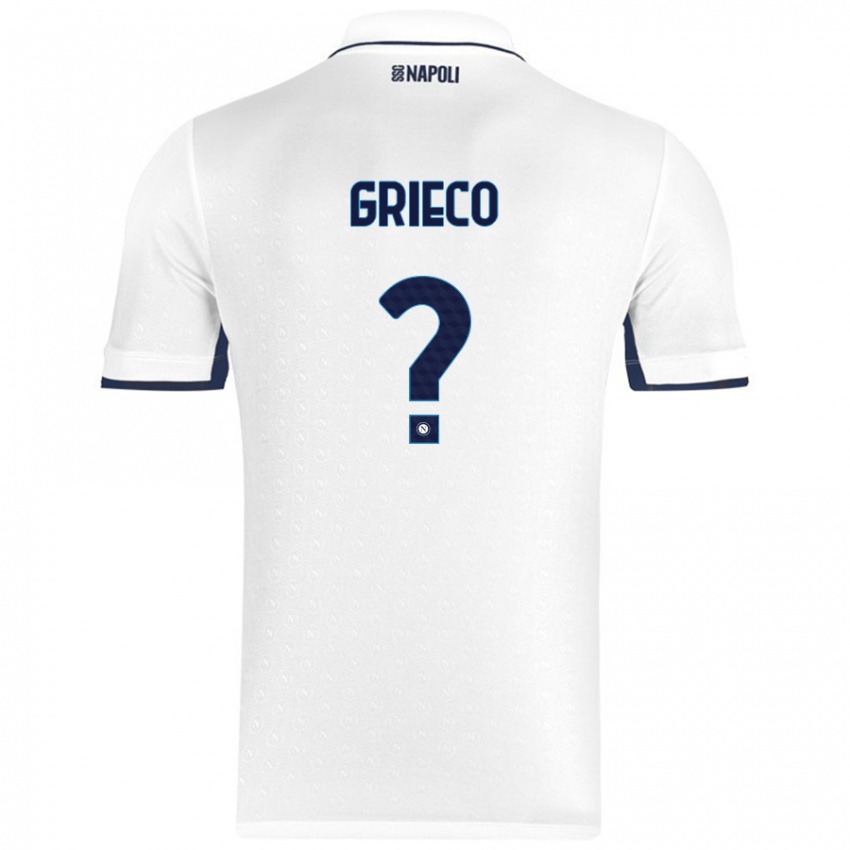 Niño Camiseta Alessandro Grieco #0 Blanco Azul Real 2ª Equipación 2024/25 La Camisa