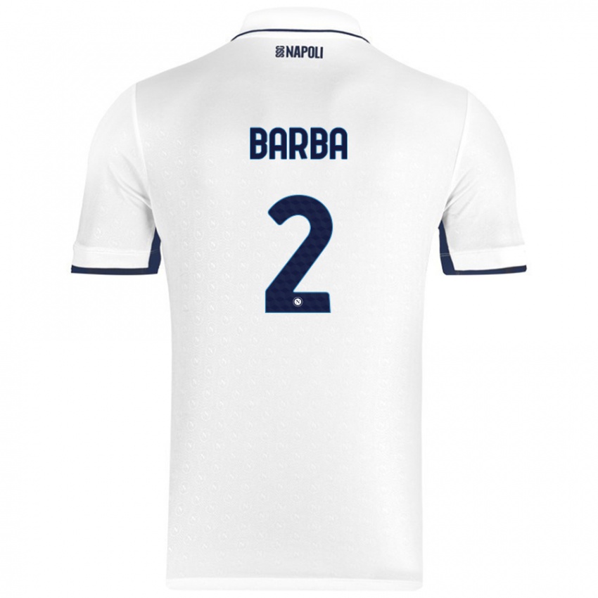 Niño Camiseta Benedetto Barba #2 Blanco Azul Real 2ª Equipación 2024/25 La Camisa