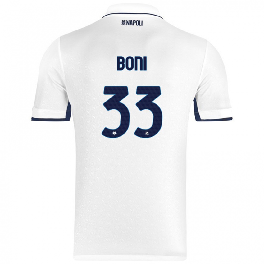 Niño Camiseta Landry Boni #33 Blanco Azul Real 2ª Equipación 2024/25 La Camisa