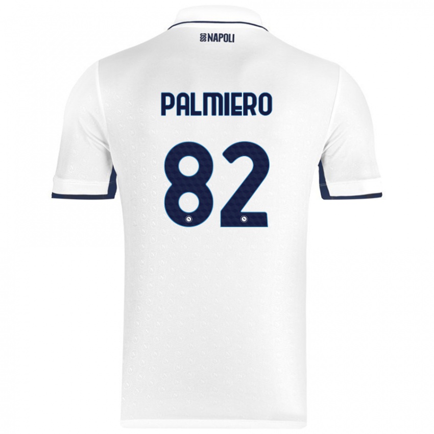 Niño Camiseta Luca Palmiero #82 Blanco Azul Real 2ª Equipación 2024/25 La Camisa