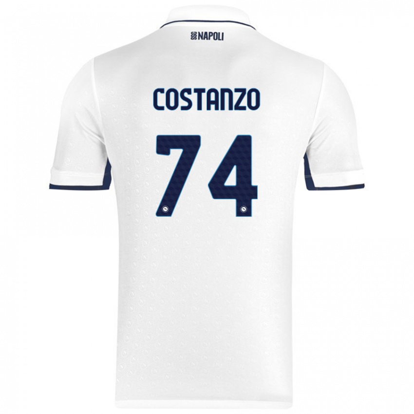 Niño Camiseta Davide Costanzo #74 Blanco Azul Real 2ª Equipación 2024/25 La Camisa