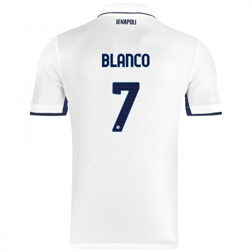 Niño Camiseta Gimena Blanco #7 Blanco Azul Real 2ª Equipación 2024/25 La Camisa