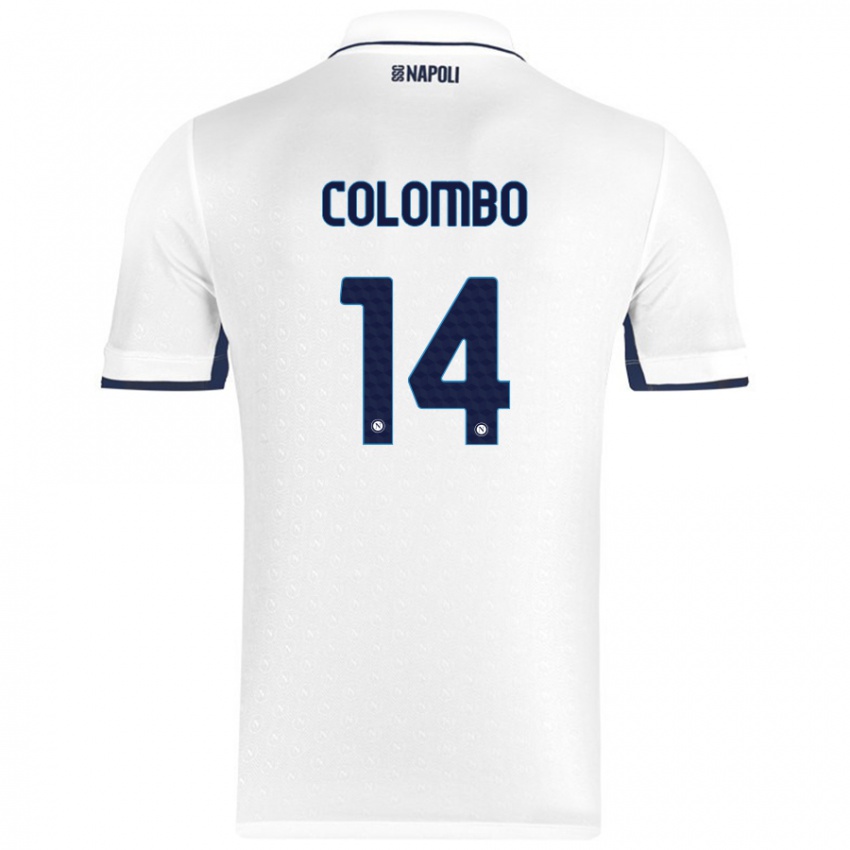 Niño Camiseta Sofia Colombo #14 Blanco Azul Real 2ª Equipación 2024/25 La Camisa