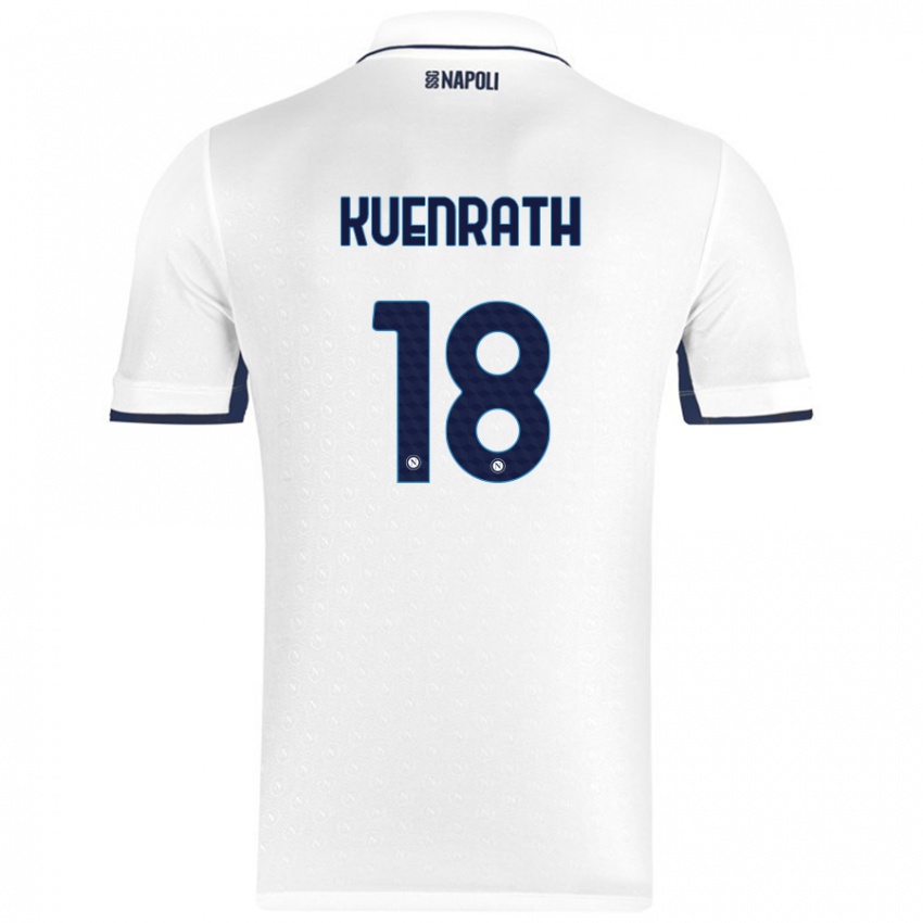 Niño Camiseta Melanie Kuenrath #18 Blanco Azul Real 2ª Equipación 2024/25 La Camisa