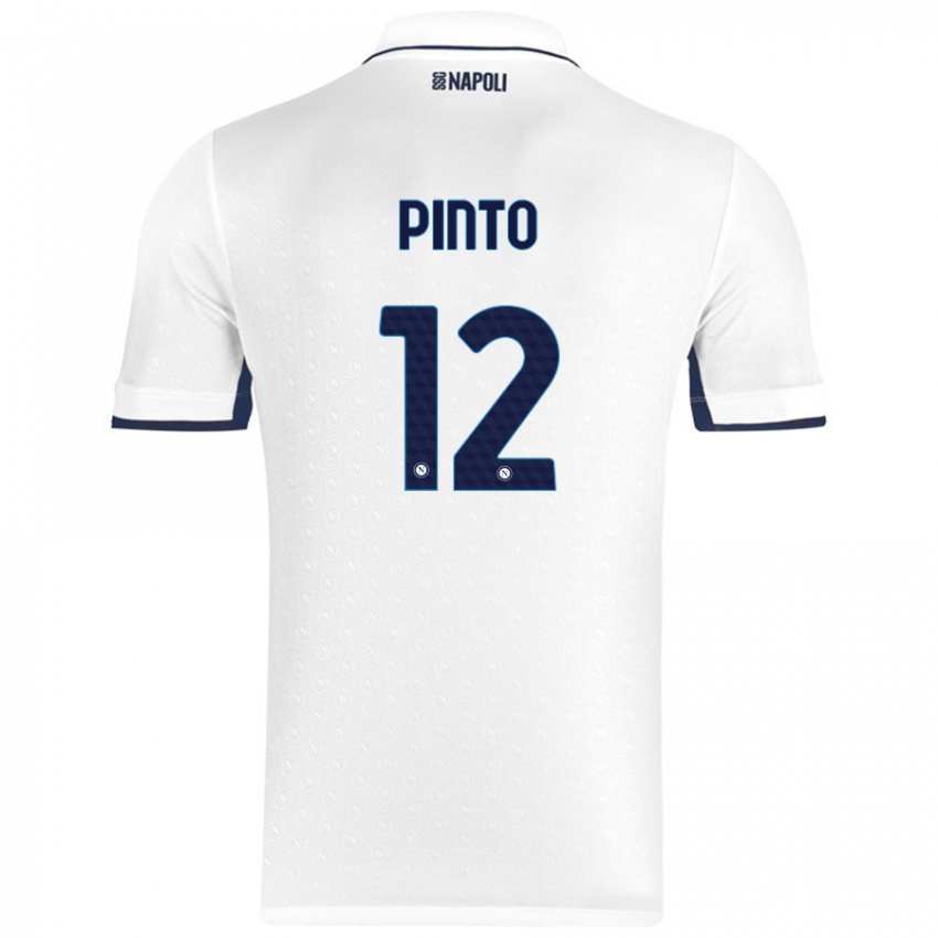 Niño Camiseta Ciro Pinto #12 Blanco Azul Real 2ª Equipación 2024/25 La Camisa