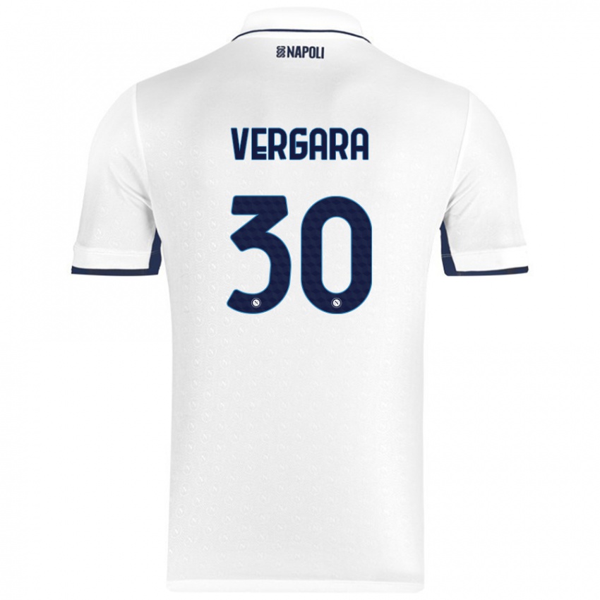 Niño Camiseta Antonio Vergara #30 Blanco Azul Real 2ª Equipación 2024/25 La Camisa