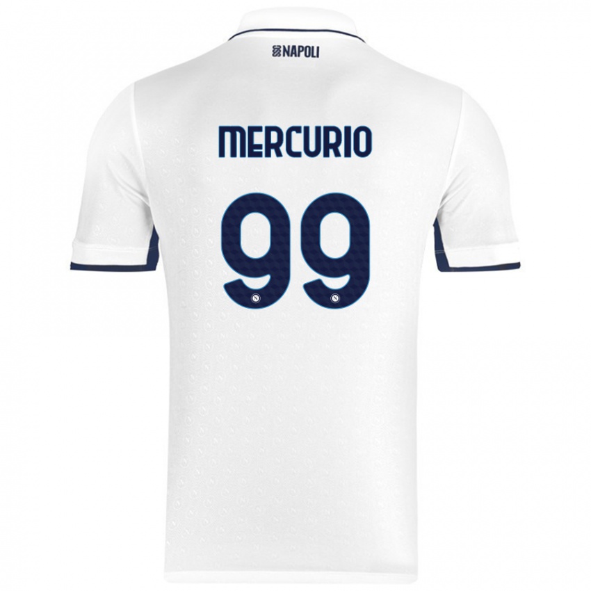 Niño Camiseta Giovanni Mercurio #99 Blanco Azul Real 2ª Equipación 2024/25 La Camisa