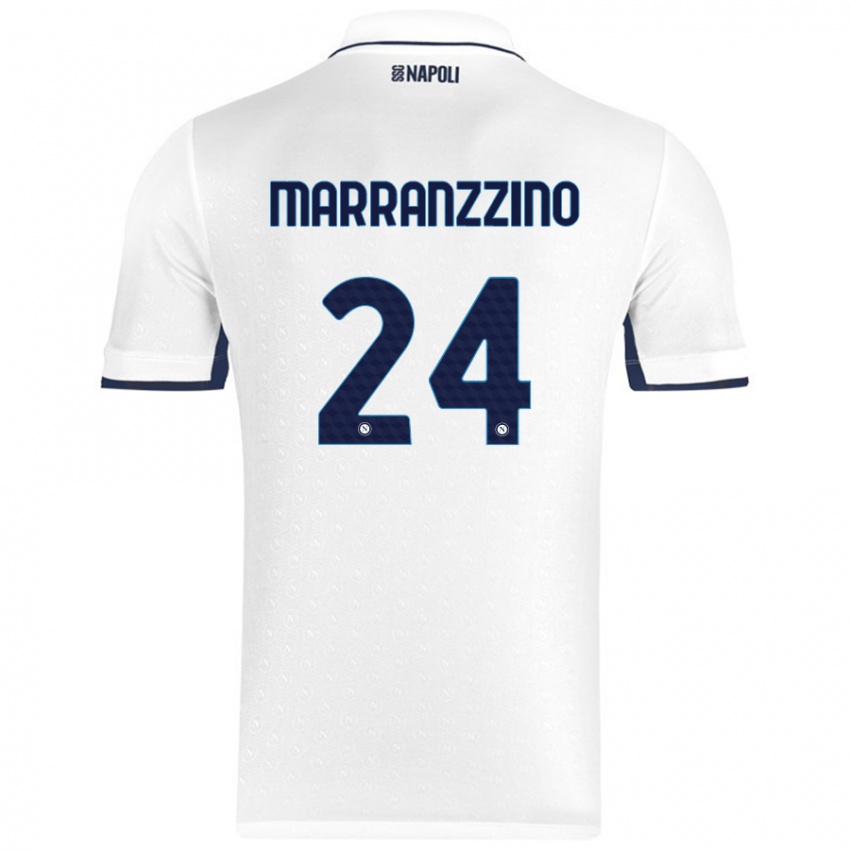 Niño Camiseta Pasquale Marranzzino #24 Blanco Azul Real 2ª Equipación 2024/25 La Camisa