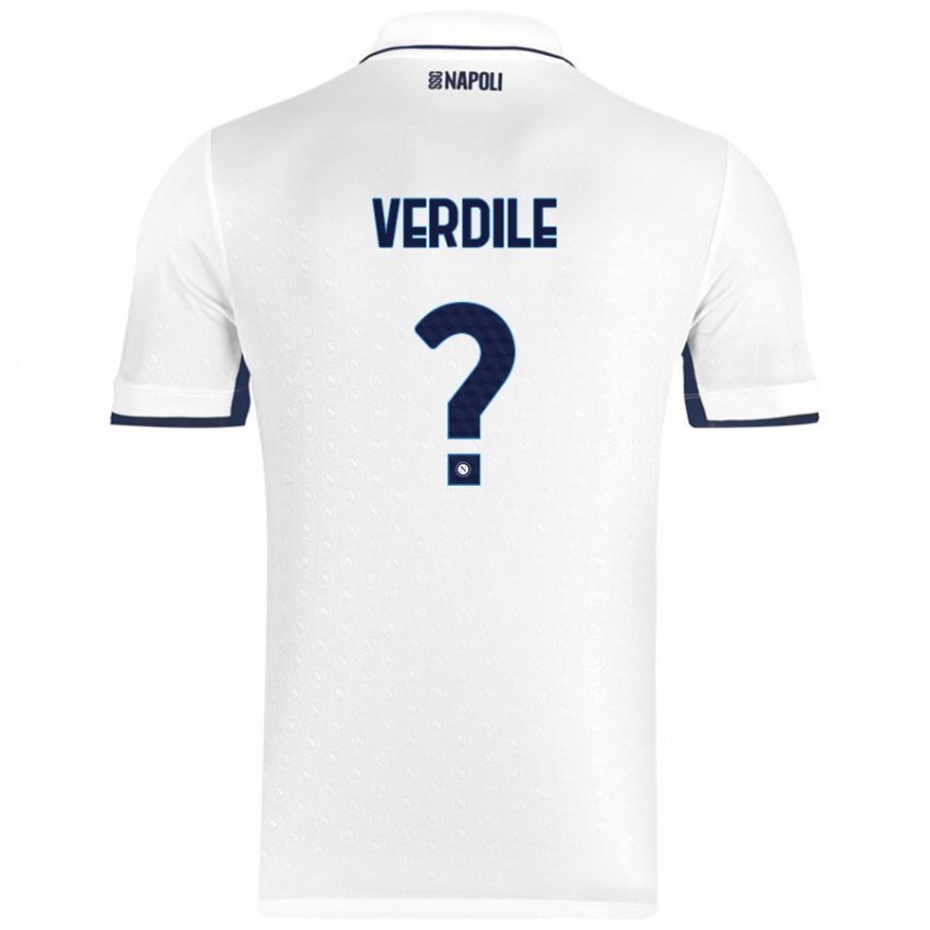 Niño Camiseta Domenico Verdile #0 Blanco Azul Real 2ª Equipación 2024/25 La Camisa