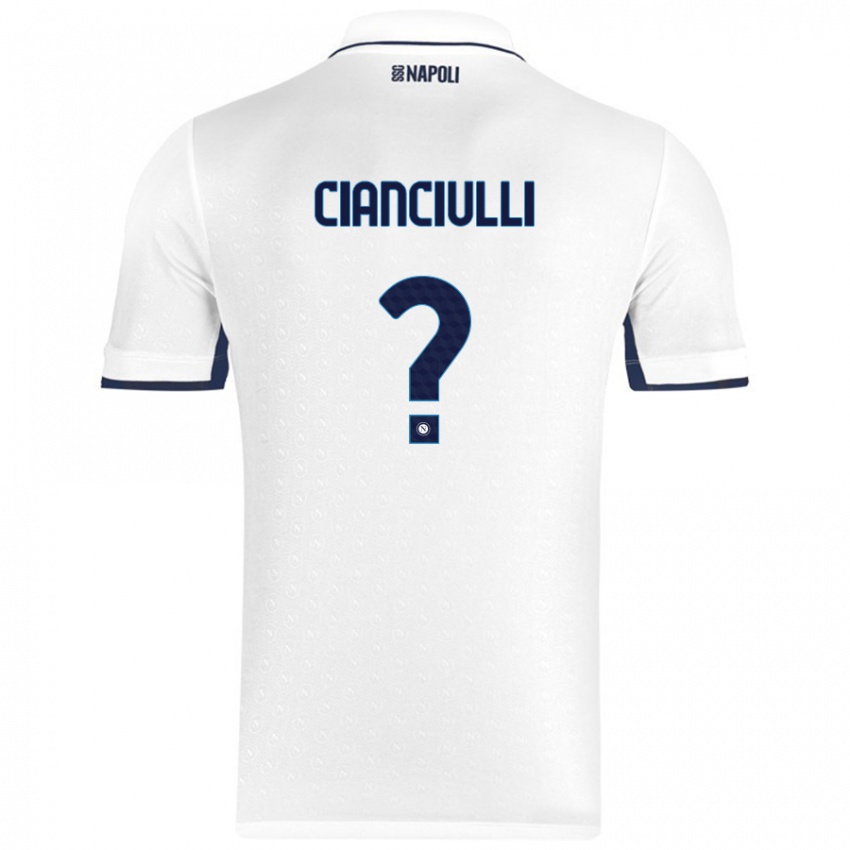 Niño Camiseta Antonio Cianciulli #0 Blanco Azul Real 2ª Equipación 2024/25 La Camisa