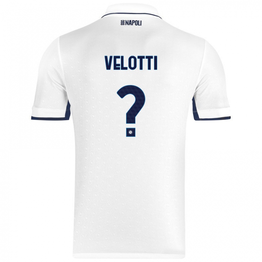 Niño Camiseta Christian Velotti #0 Blanco Azul Real 2ª Equipación 2024/25 La Camisa