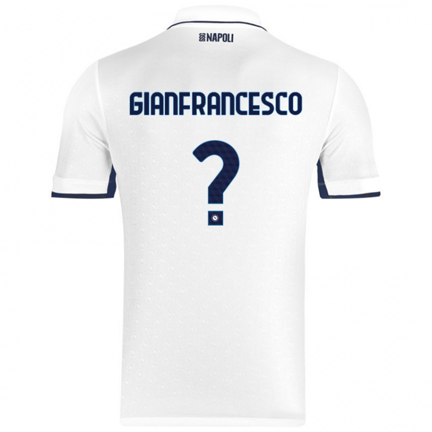 Niño Camiseta Sergio Gianfrancesco #0 Blanco Azul Real 2ª Equipación 2024/25 La Camisa