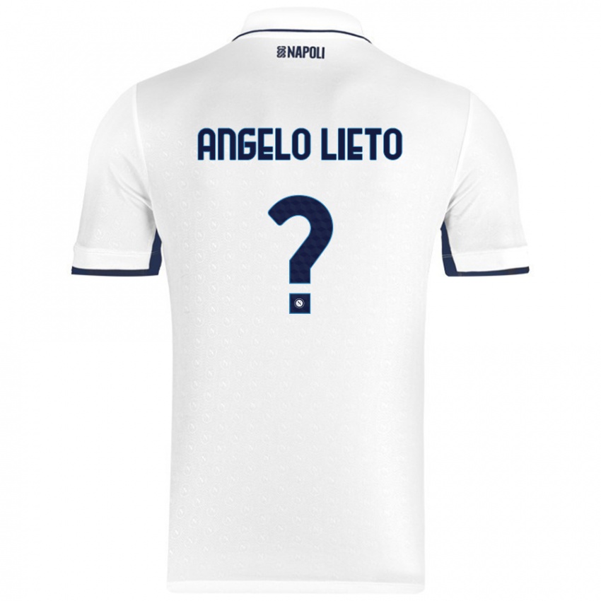 Niño Camiseta Angelo Lieto #0 Blanco Azul Real 2ª Equipación 2024/25 La Camisa