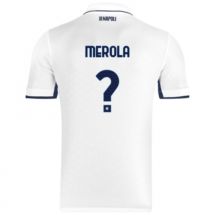 Niño Camiseta Marco Merola #0 Blanco Azul Real 2ª Equipación 2024/25 La Camisa