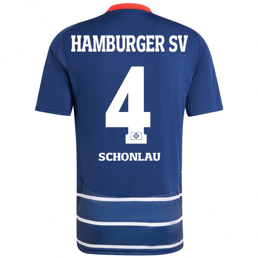 Niño Camiseta Sebastian Schonlau #4 Azul Oscuro 2ª Equipación 2024/25 La Camisa