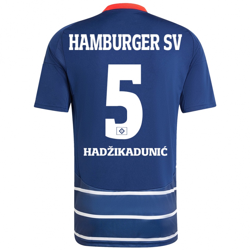 Niño Camiseta Dennis Hadzikadunic #5 Azul Oscuro 2ª Equipación 2024/25 La Camisa