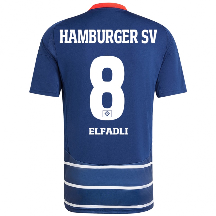 Niño Camiseta Daniel Elfadli #8 Azul Oscuro 2ª Equipación 2024/25 La Camisa