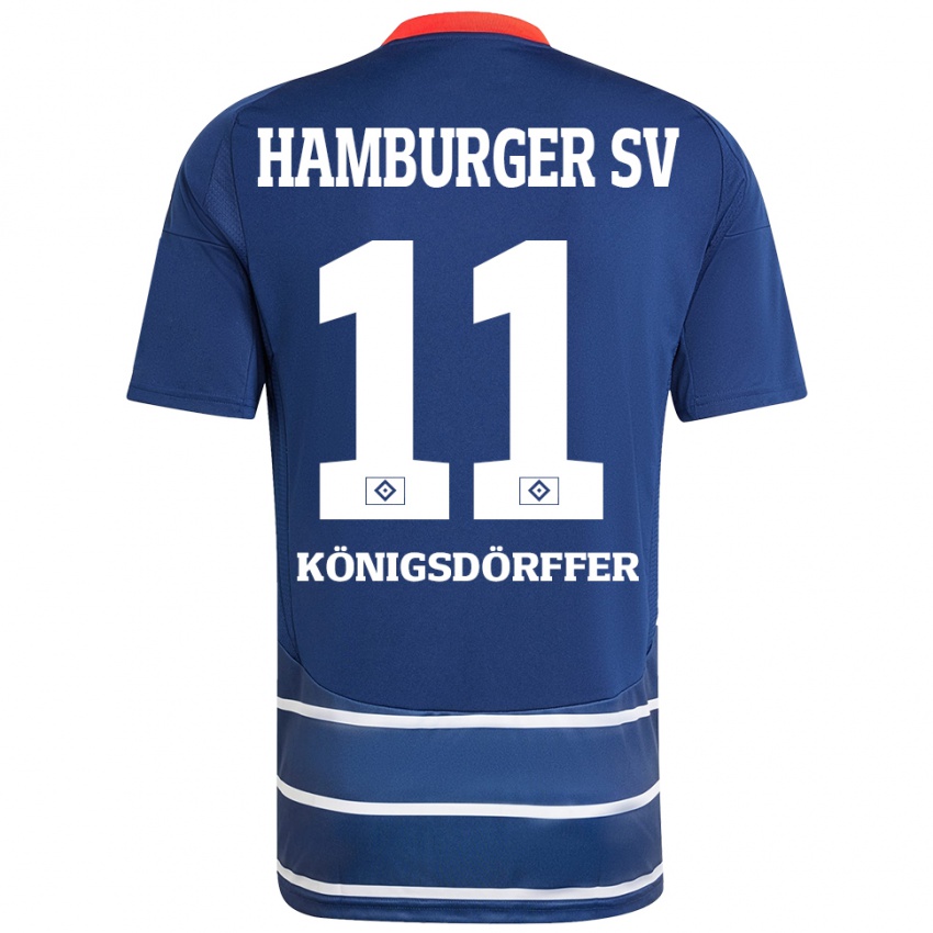 Niño Camiseta Ransford Königsdörffer #11 Azul Oscuro 2ª Equipación 2024/25 La Camisa