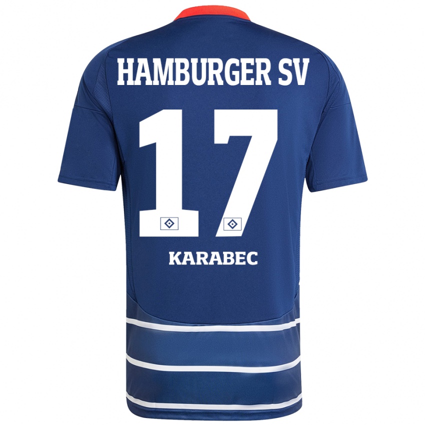 Niño Camiseta Adam Karabec #17 Azul Oscuro 2ª Equipación 2024/25 La Camisa