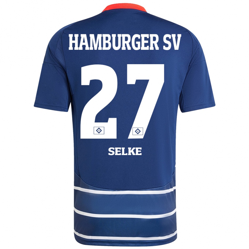 Niño Camiseta Davie Selke #27 Azul Oscuro 2ª Equipación 2024/25 La Camisa