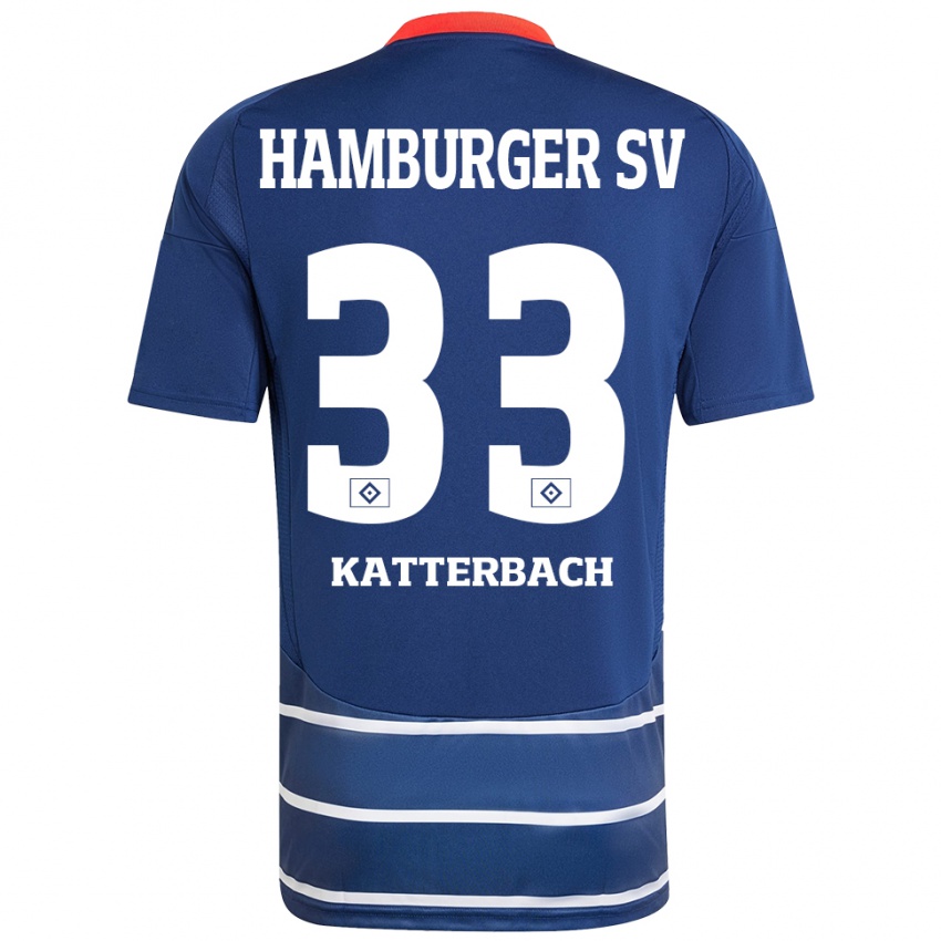 Niño Camiseta Noah Katterbach #33 Azul Oscuro 2ª Equipación 2024/25 La Camisa