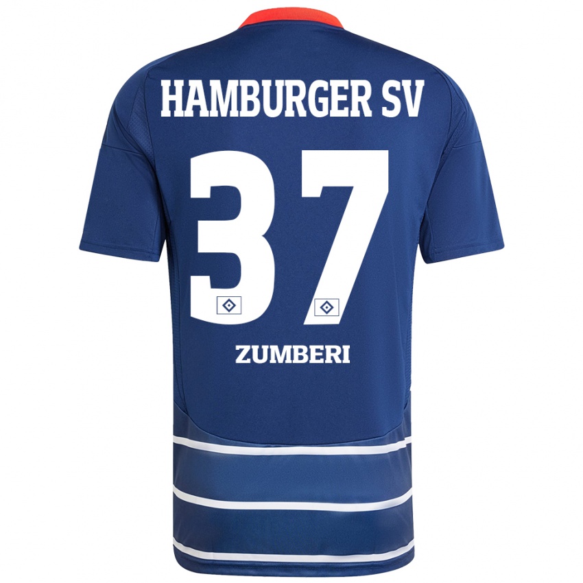 Niño Camiseta Valon Zumberi #37 Azul Oscuro 2ª Equipación 2024/25 La Camisa