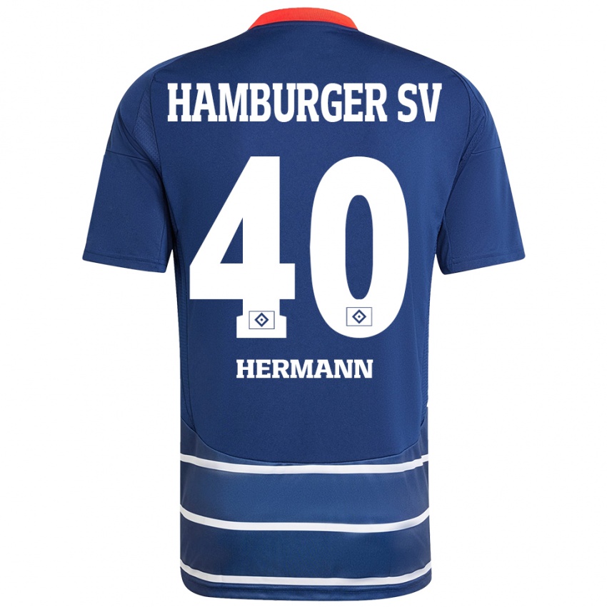 Niño Camiseta Hannes Hermann #40 Azul Oscuro 2ª Equipación 2024/25 La Camisa