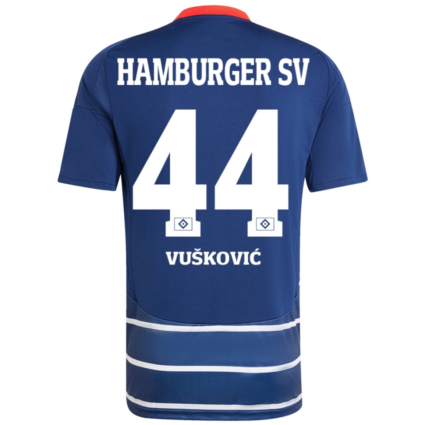 Niño Camiseta Mario Vuskovic #44 Azul Oscuro 2ª Equipación 2024/25 La Camisa