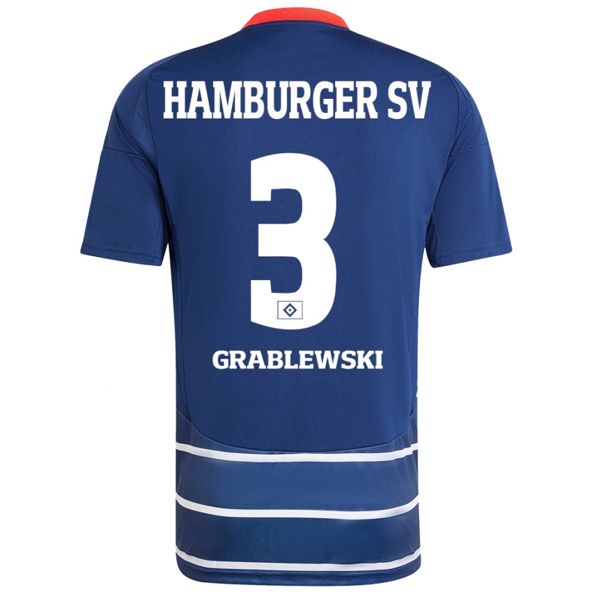 Niño Camiseta Max Grablewski #3 Azul Oscuro 2ª Equipación 2024/25 La Camisa