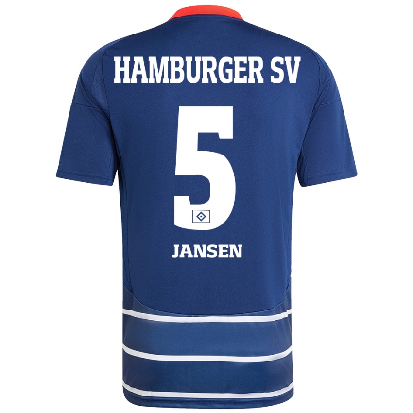 Niño Camiseta Marcell Jansen #5 Azul Oscuro 2ª Equipación 2024/25 La Camisa