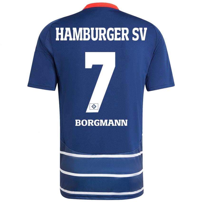 Niño Camiseta Marcus Borgmann #7 Azul Oscuro 2ª Equipación 2024/25 La Camisa