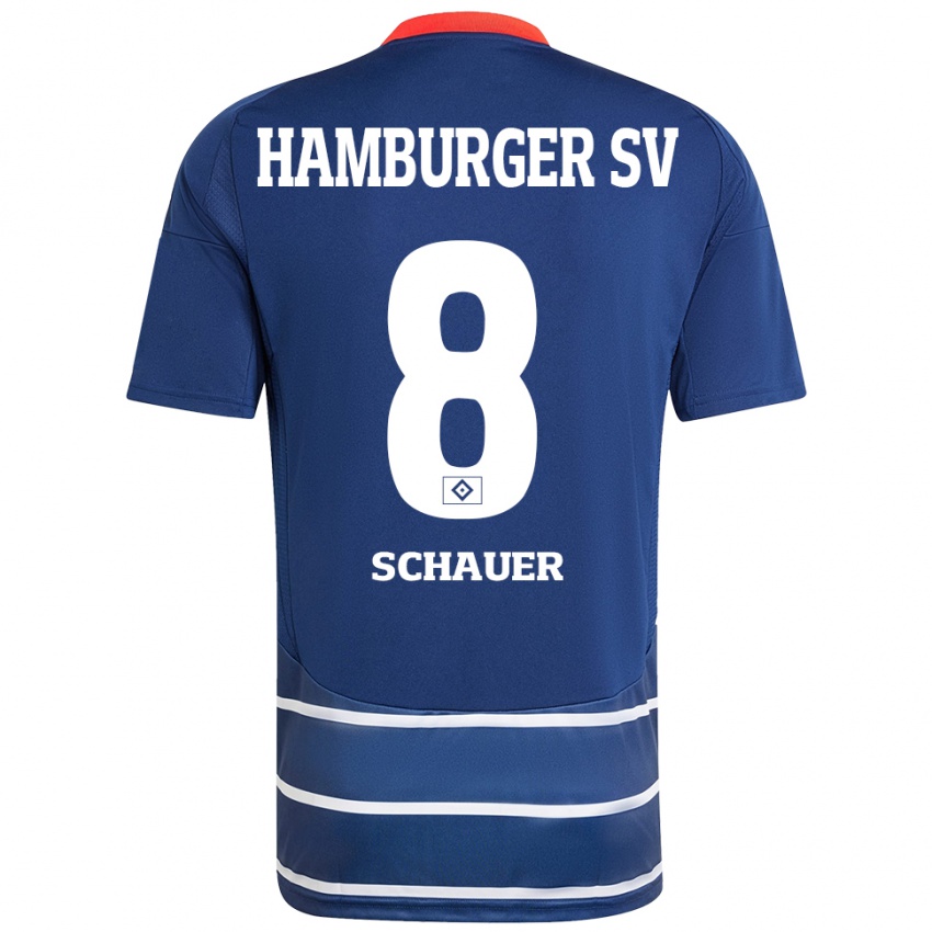 Niño Camiseta Martin Schauer #8 Azul Oscuro 2ª Equipación 2024/25 La Camisa