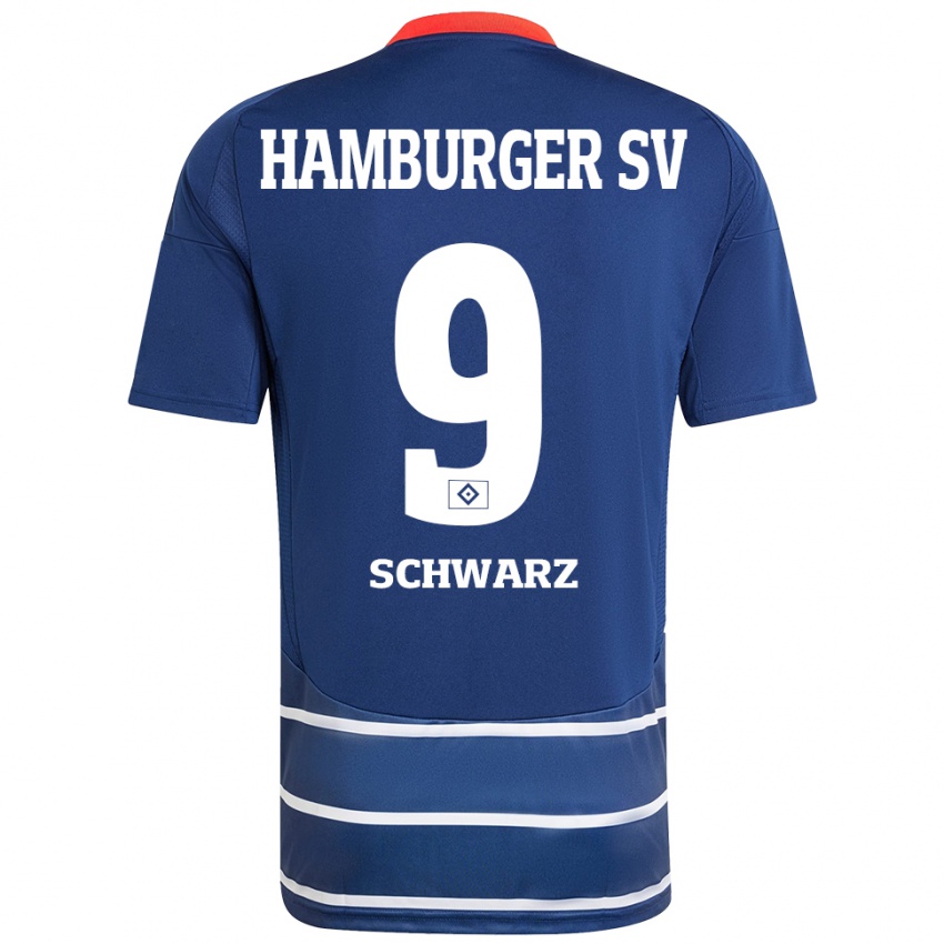 Niño Camiseta Rafael Schwarz #9 Azul Oscuro 2ª Equipación 2024/25 La Camisa