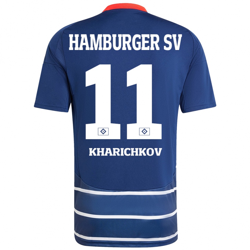 Niño Camiseta Valentyn Kharichkov #11 Azul Oscuro 2ª Equipación 2024/25 La Camisa