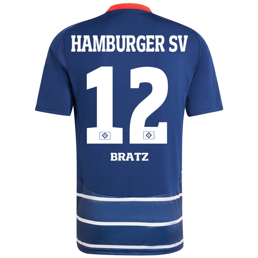 Niño Camiseta Julian Brätz #12 Azul Oscuro 2ª Equipación 2024/25 La Camisa