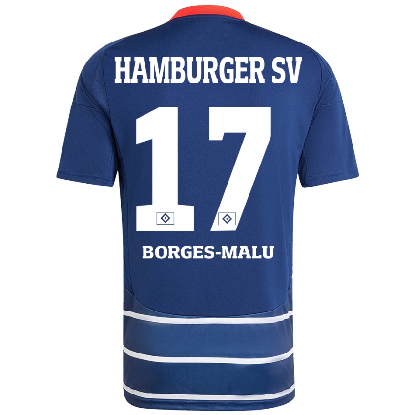 Niño Camiseta Louis Borges-Malu #17 Azul Oscuro 2ª Equipación 2024/25 La Camisa