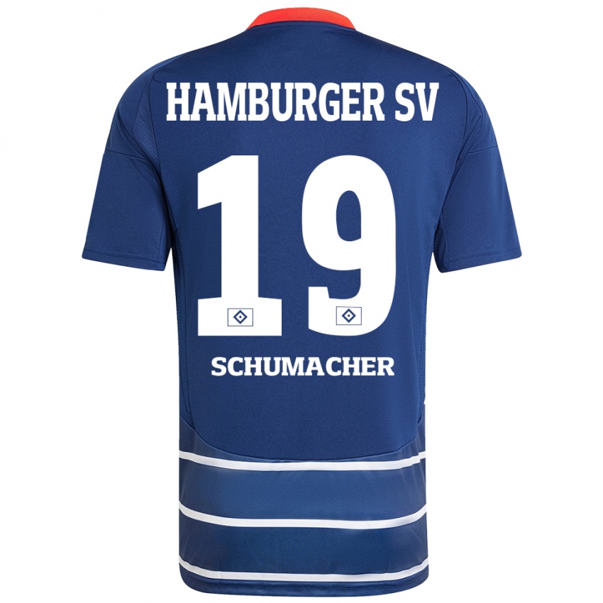 Niño Camiseta Lukas Schumacher #19 Azul Oscuro 2ª Equipación 2024/25 La Camisa