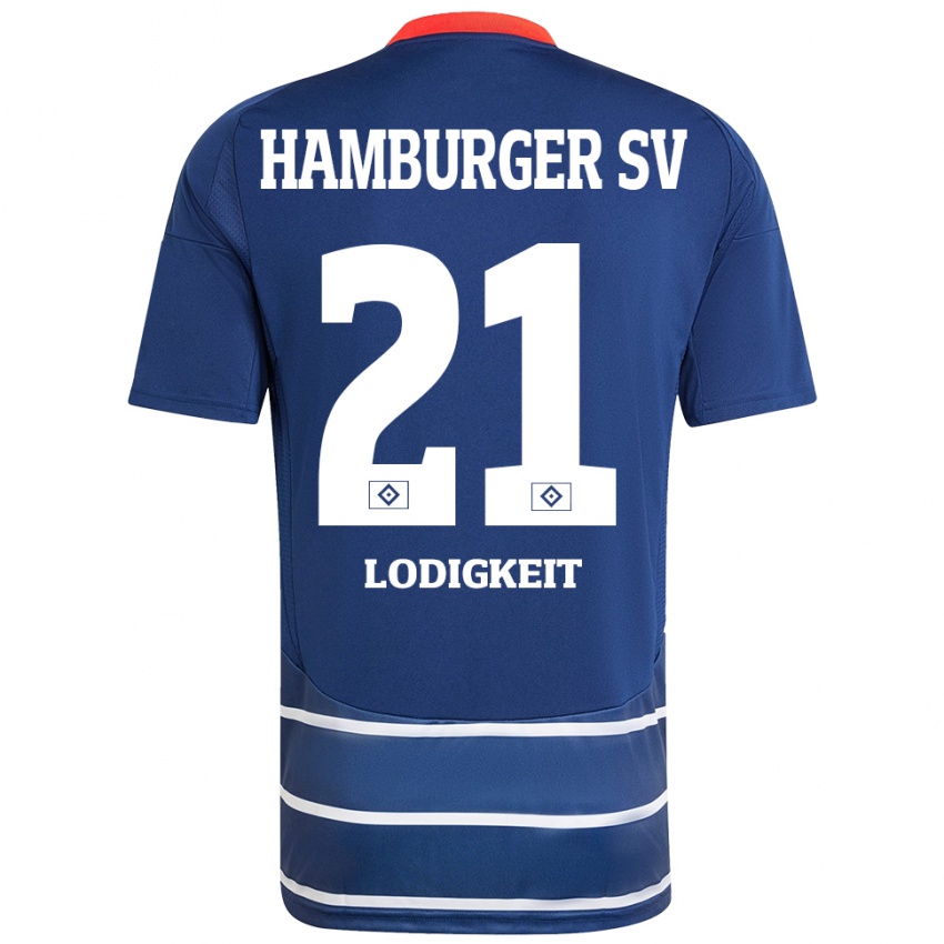 Niño Camiseta Luis Lodigkeit #21 Azul Oscuro 2ª Equipación 2024/25 La Camisa