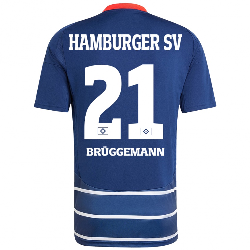 Niño Camiseta William Brüggemann #21 Azul Oscuro 2ª Equipación 2024/25 La Camisa