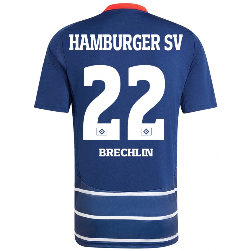 Niño Camiseta Bjarne Brechlin #22 Azul Oscuro 2ª Equipación 2024/25 La Camisa